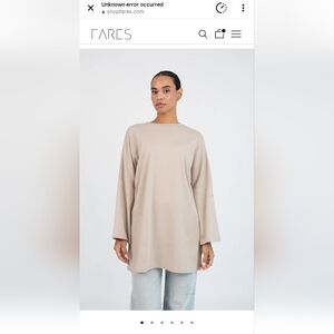 Feres Beige Mink Long Sleeve Top Tunic